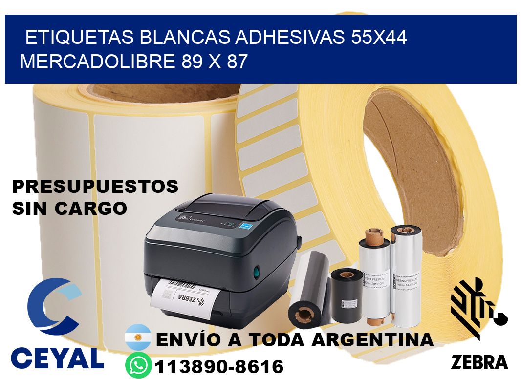 etiquetas blancas adhesivas 55x44 mercadolibre 89 x 87