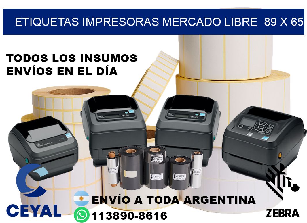etiquetas impresoras mercado libre 89 x 65