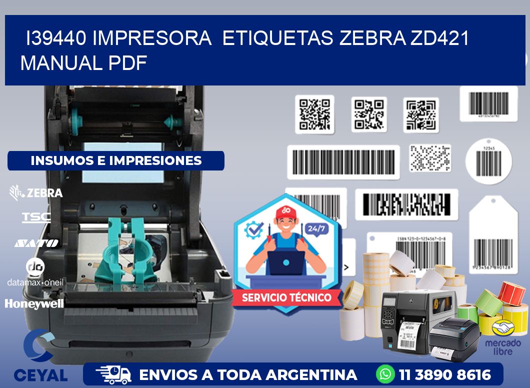 i39440 impresora  etiquetas Zebra ZD421 manual PDF