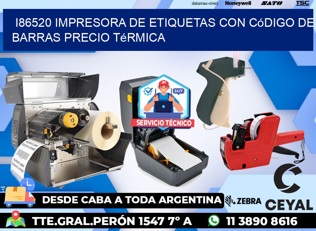 i86520 impresora de etiquetas con código de barras precio térmica