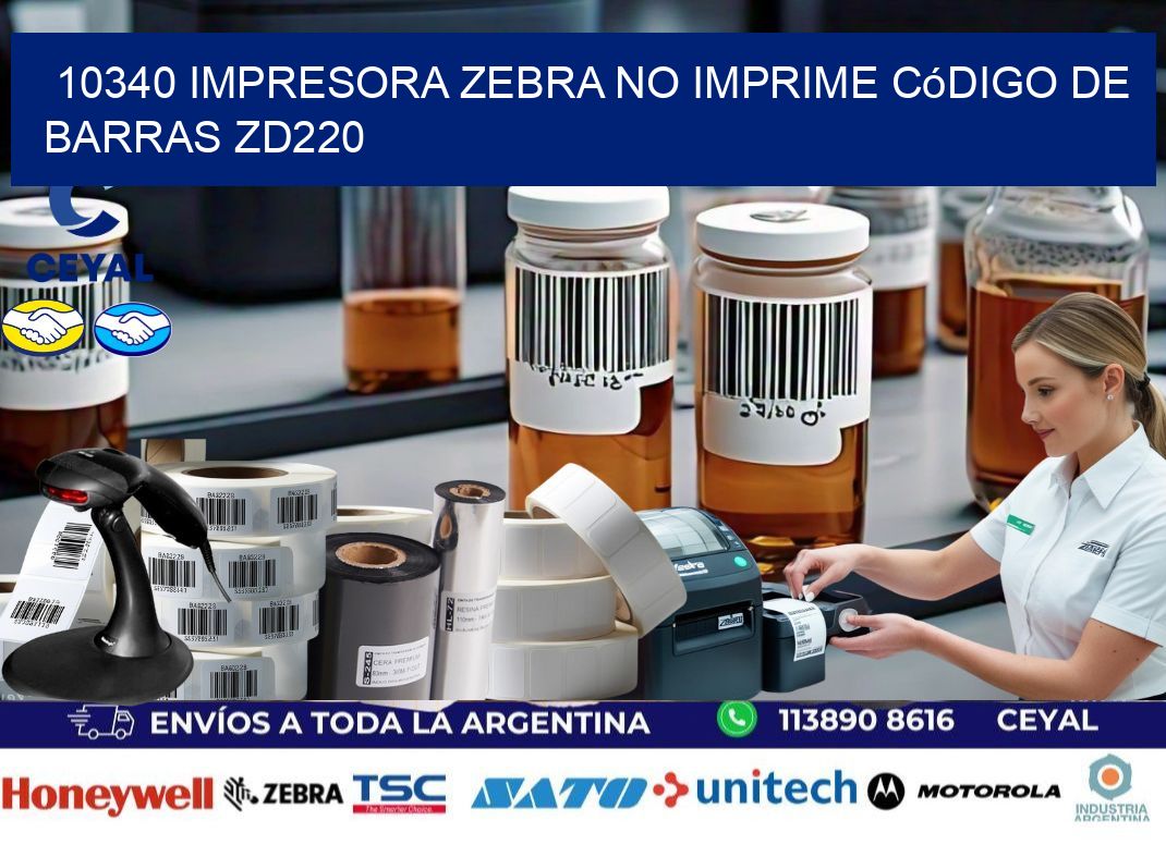 10340 impresora Zebra no imprime código de barras ZD220