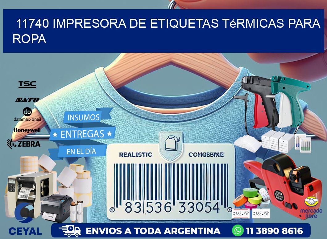 11740 impresora de etiquetas térmicas para ropa