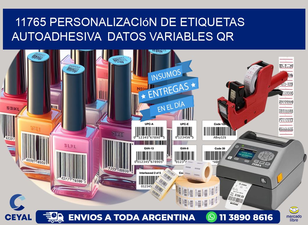 11765 Personalización de etiquetas autoadhesiva datos variables QR
