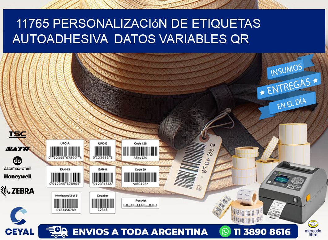 11765 Personalización de etiquetas autoadhesiva datos variables QR