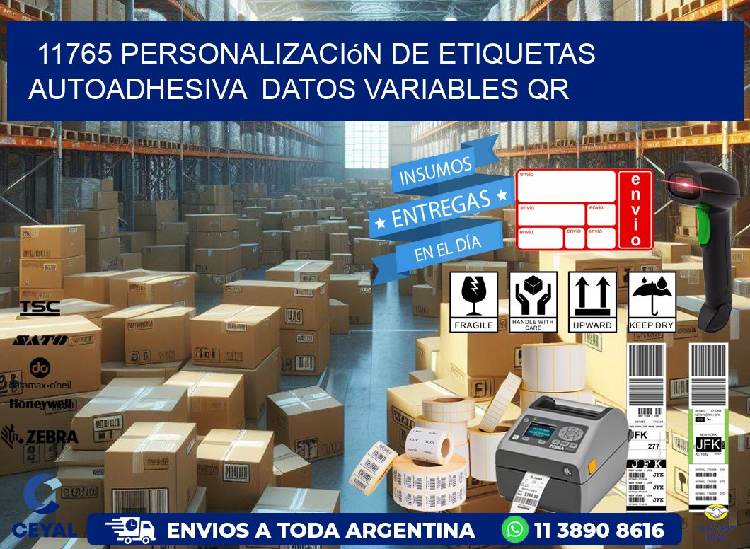 11765 Personalización de etiquetas autoadhesiva datos variables QR