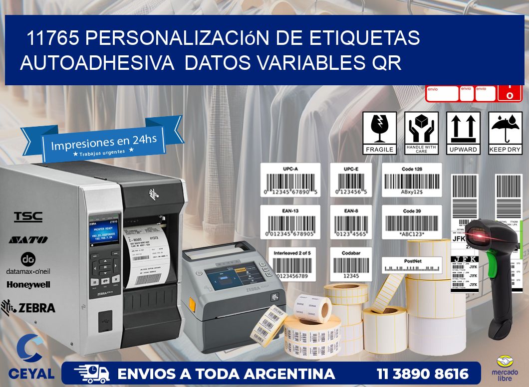 11765 Personalización de etiquetas autoadhesiva datos variables QR