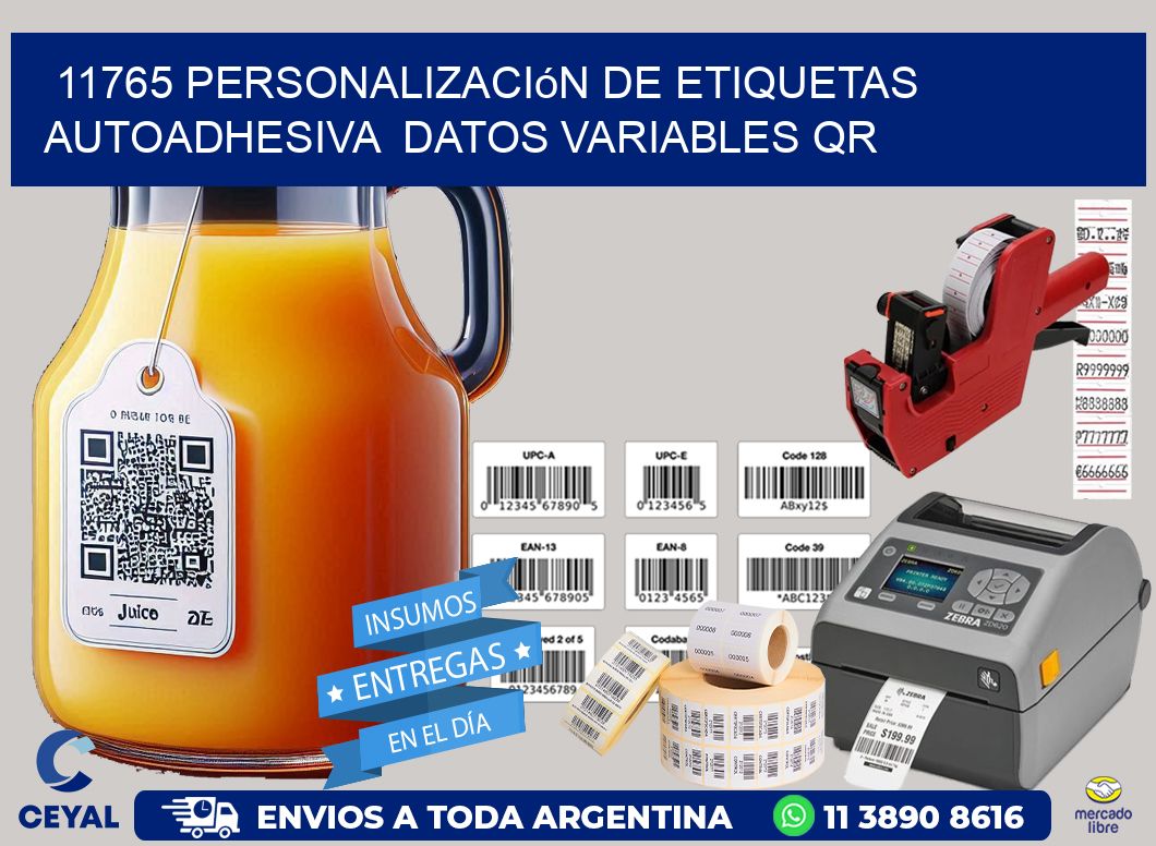 11765 Personalización de etiquetas autoadhesiva  datos variables QR