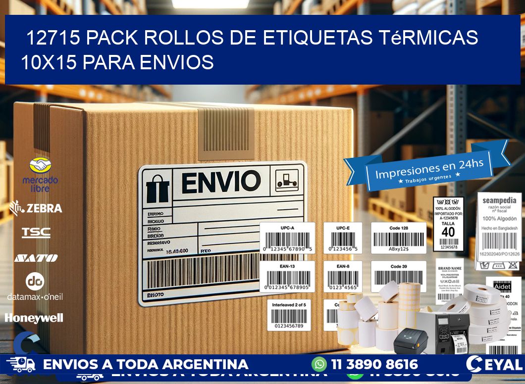 12715 pack rollos de etiquetas térmicas 10x15 para Envios