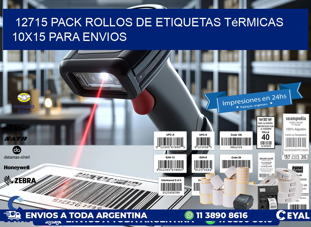 12715 pack rollos de etiquetas térmicas 10x15 para Envios