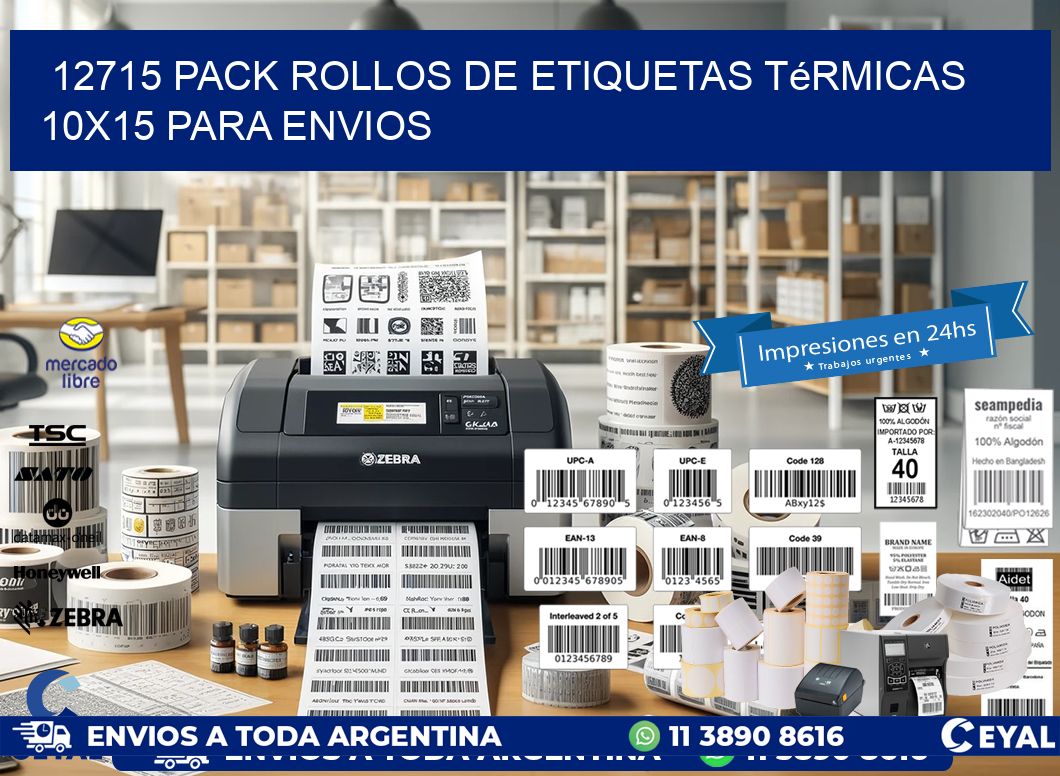 12715 pack rollos de etiquetas térmicas 10×15 para Envios