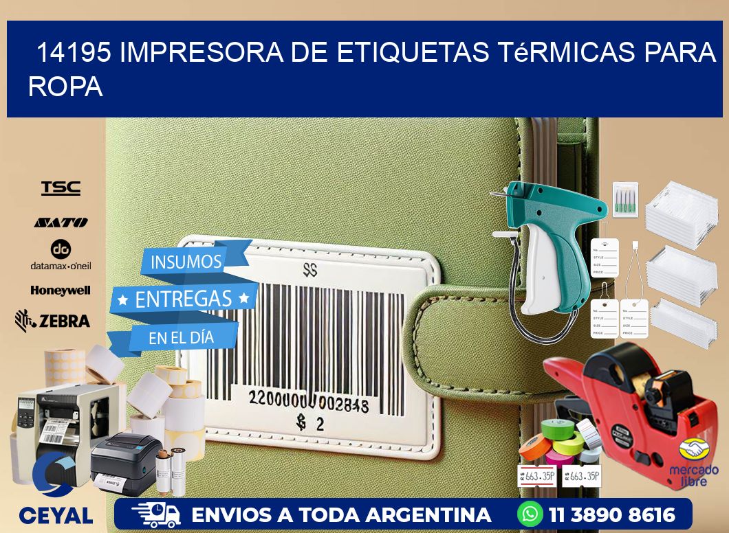 14195 impresora de etiquetas térmicas para ropa