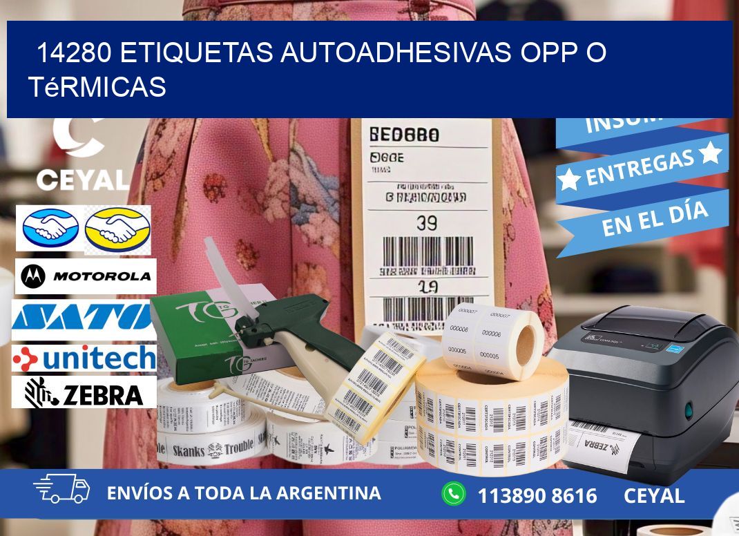 14280 etiquetas autoadhesivas opp o térmicas