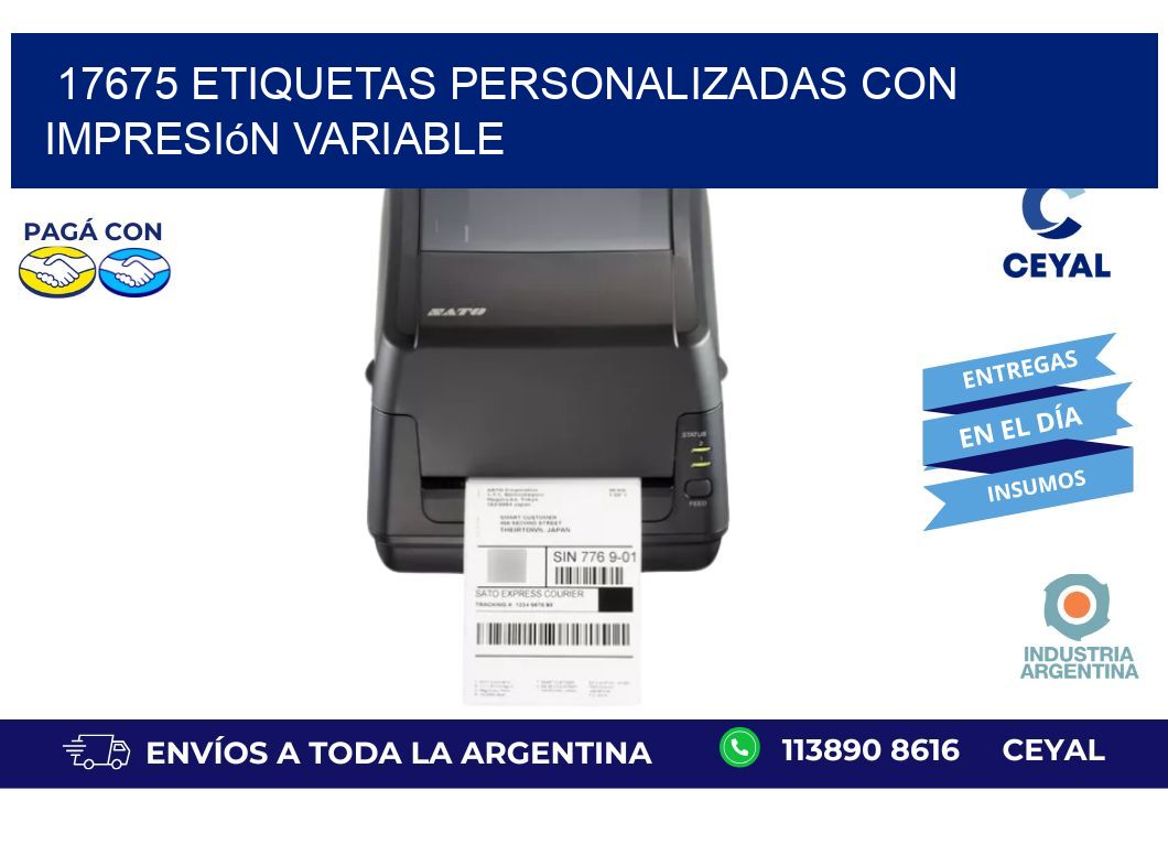 17675 etiquetas personalizadas con impresión variable