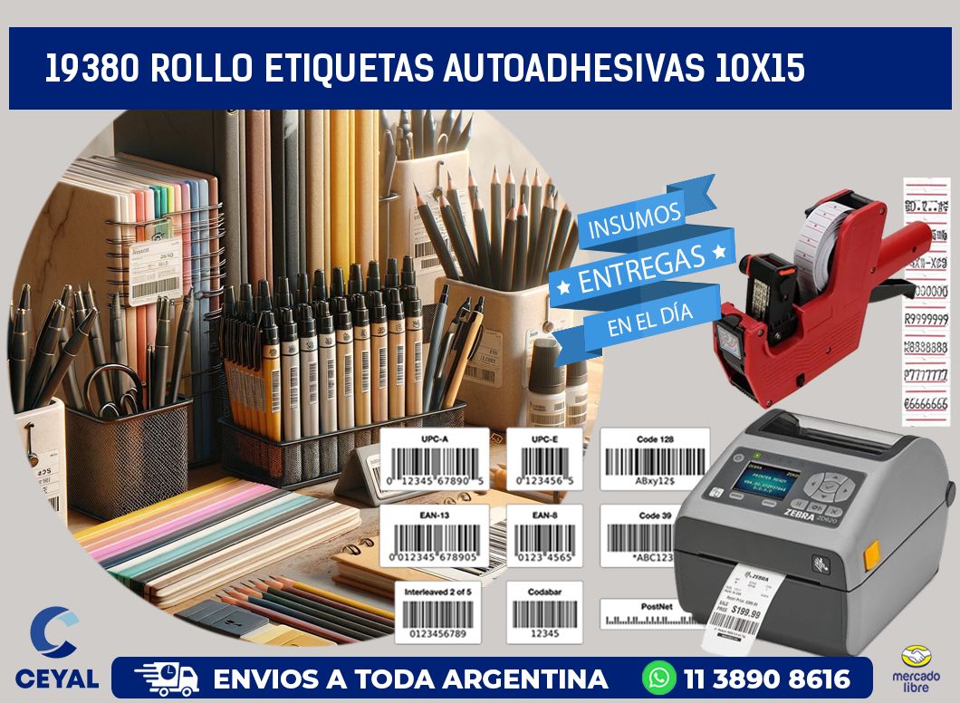 19380 Rollo Etiquetas autoadhesivas 10x15