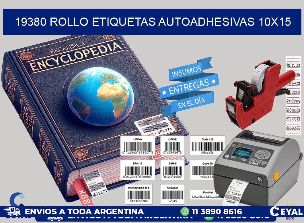 19380 Rollo Etiquetas autoadhesivas 10x15