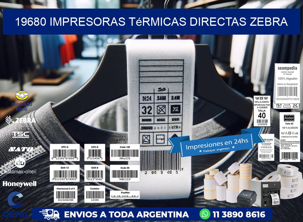 19680 impresoras térmicas directas zebra