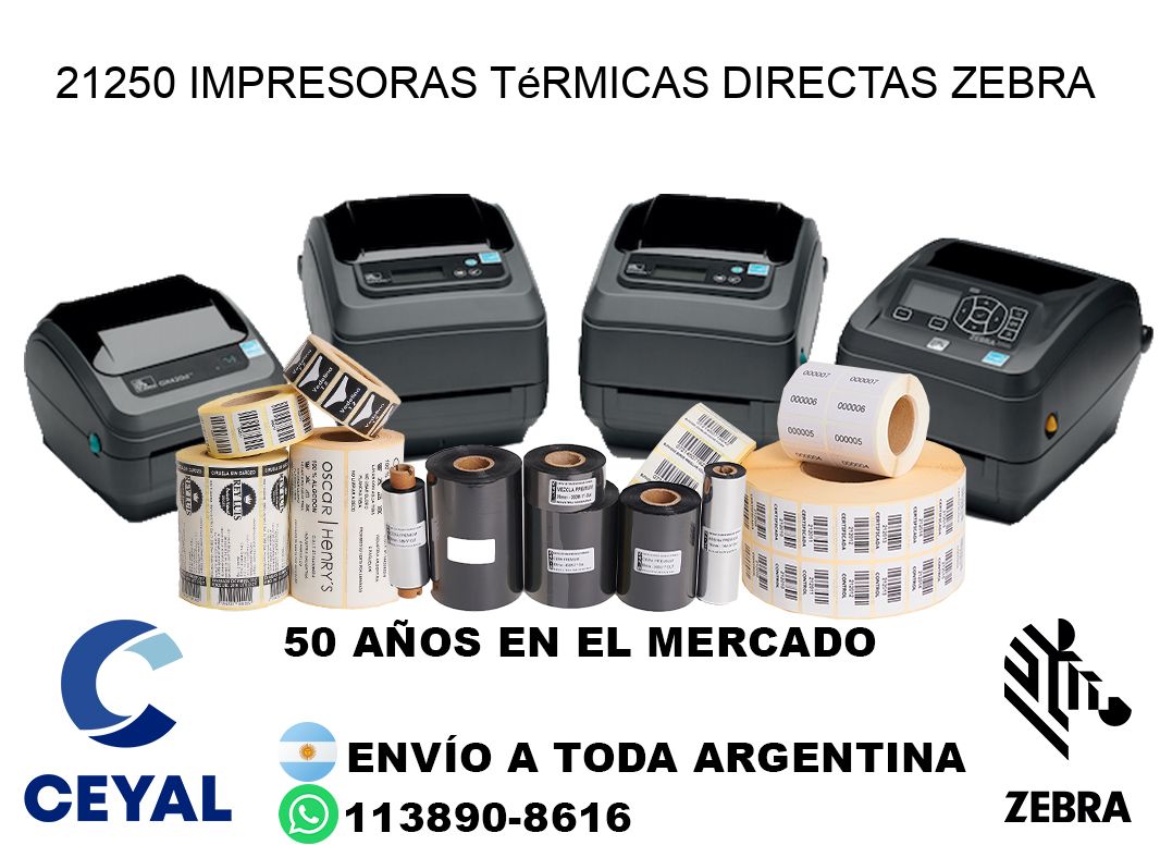 21250 impresoras térmicas directas zebra