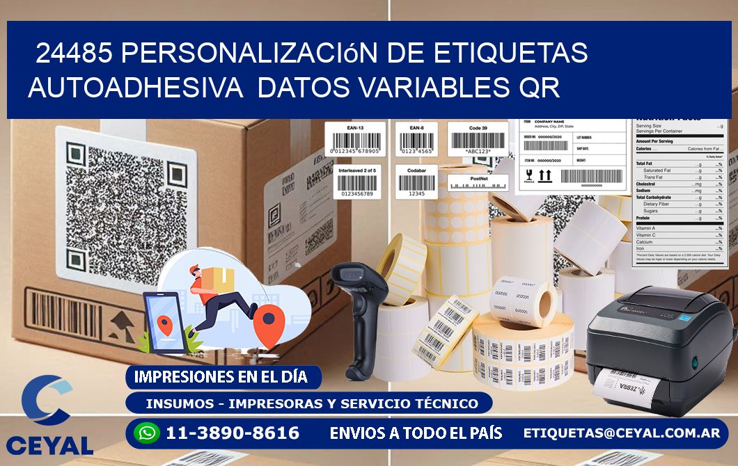 24485 Personalización de etiquetas autoadhesiva  datos variables QR