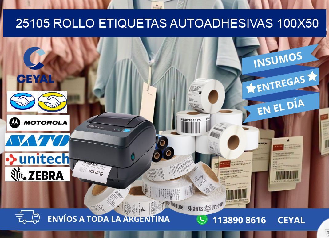 25105 Rollo Etiquetas autoadhesivas 100x50