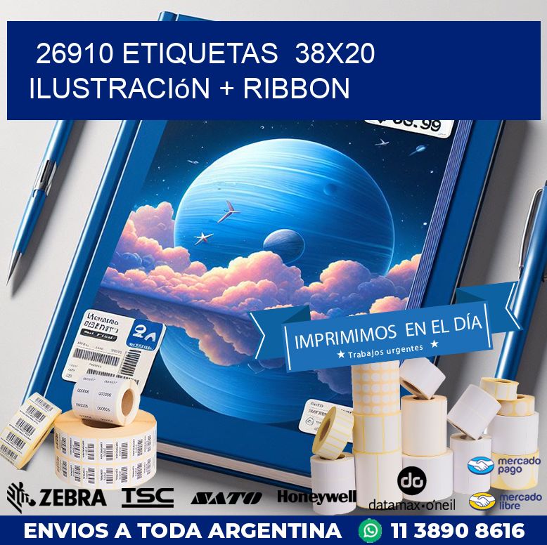 26910 etiquetas 38x20 ilustración + ribbon