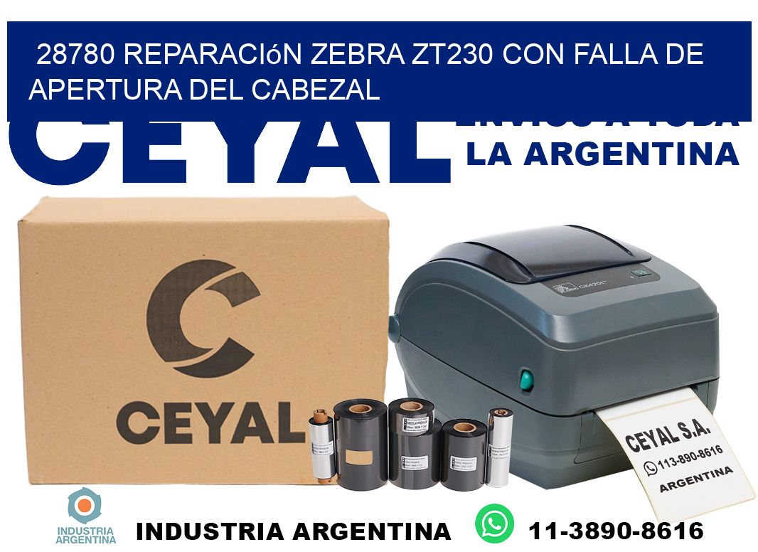 28780 reparación zebra zt230 con falla de apertura del cabezal
