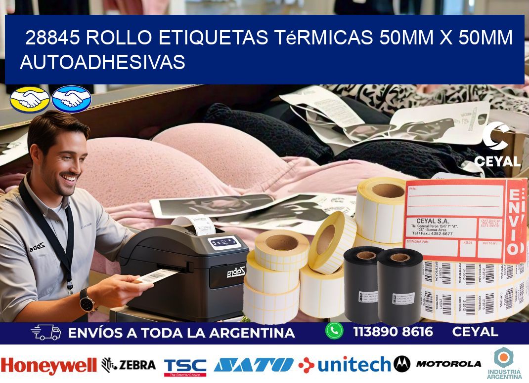 28845 Rollo Etiquetas Térmicas 50mm X 50mm Autoadhesivas
