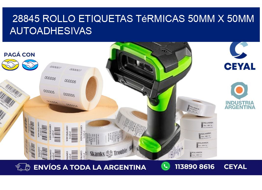 28845 Rollo Etiquetas Térmicas 50mm X 50mm Autoadhesivas
