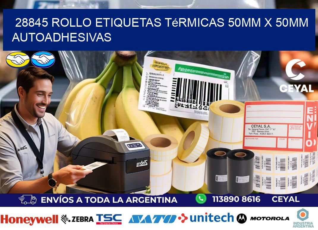 28845 Rollo Etiquetas Térmicas 50mm X 50mm Autoadhesivas