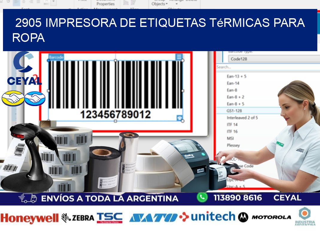 2905 impresora de etiquetas térmicas para ropa