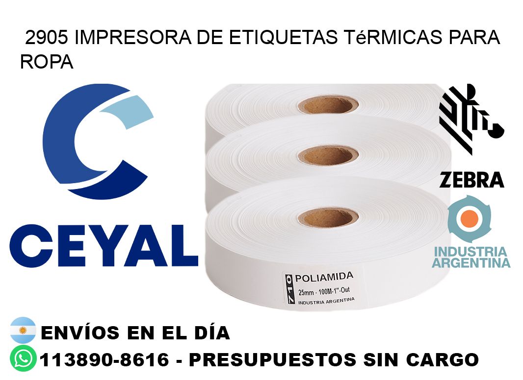 2905 impresora de etiquetas térmicas para ropa