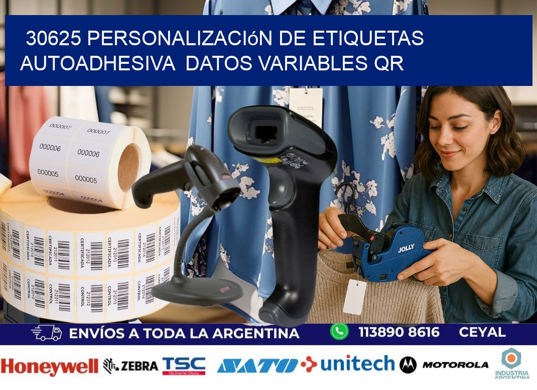 30625 Personalización de etiquetas autoadhesiva datos variables QR