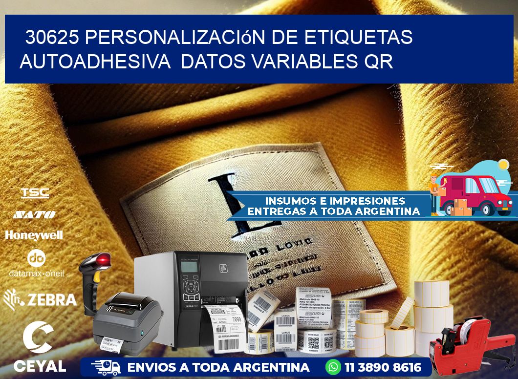 30625 Personalización de etiquetas autoadhesiva datos variables QR