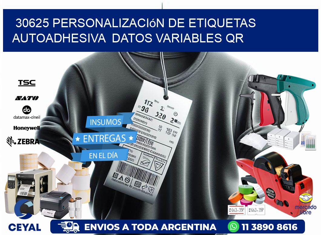 30625 Personalización de etiquetas autoadhesiva  datos variables QR