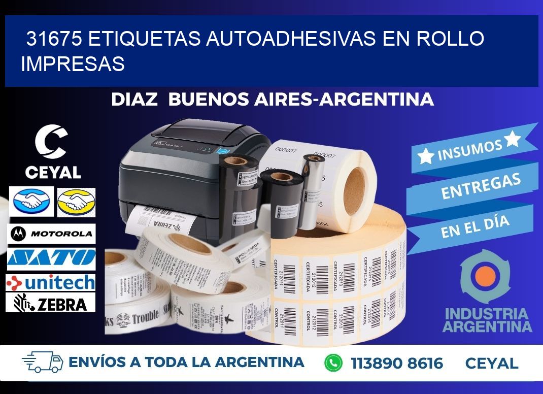 31675 Etiquetas autoadhesivas en rollo impresas