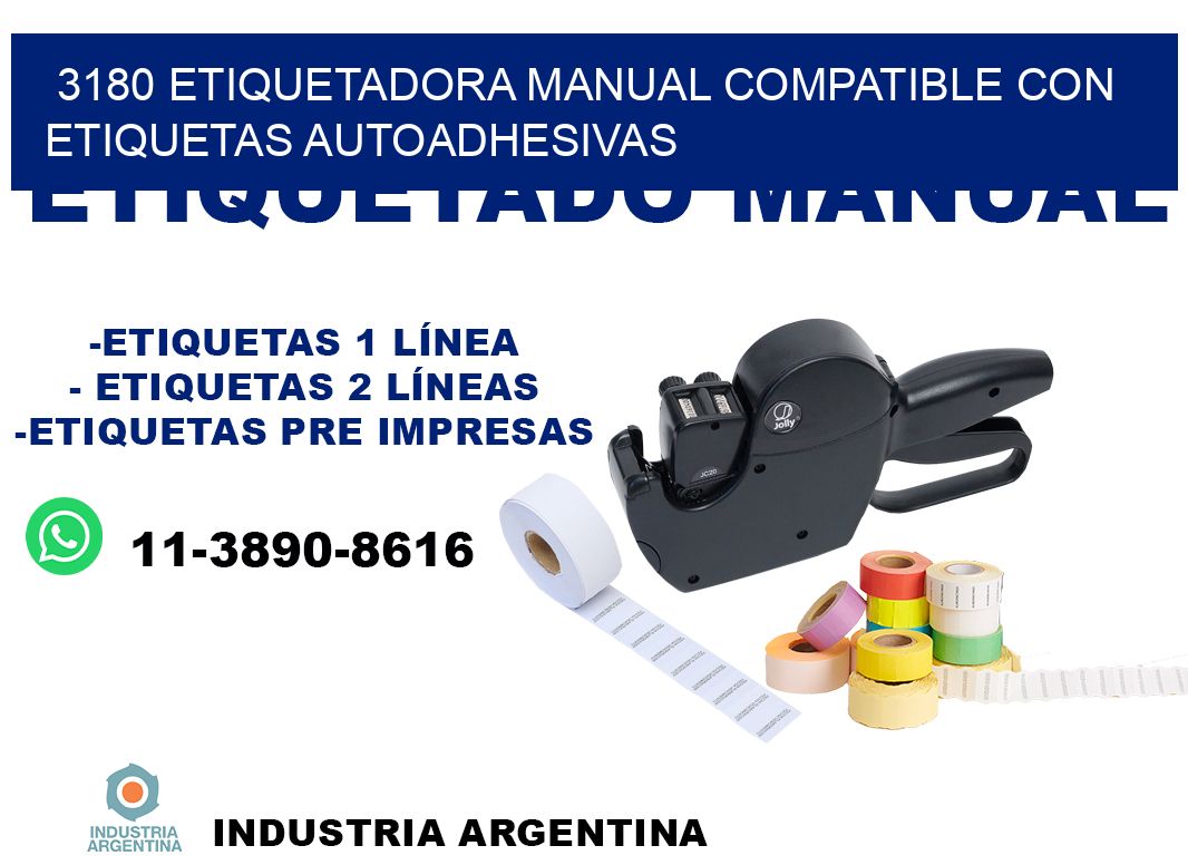 3180 etiquetadora manual compatible con etiquetas autoadhesivas
