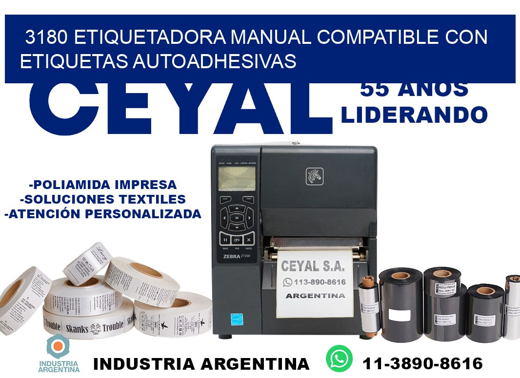 3180 etiquetadora manual compatible con etiquetas autoadhesivas