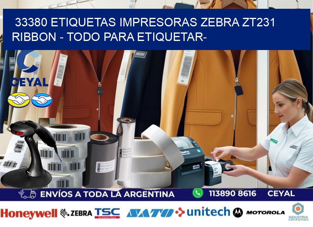 33380 etiquetas impresoras zebra zt231 ribbon – Todo para Etiquetar-