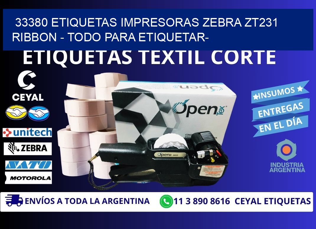 33380 etiquetas impresoras zebra zt231 ribbon - Todo para Etiquetar-