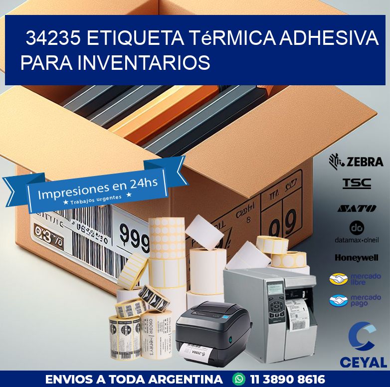 34235 Etiqueta térmica adhesiva para Inventarios