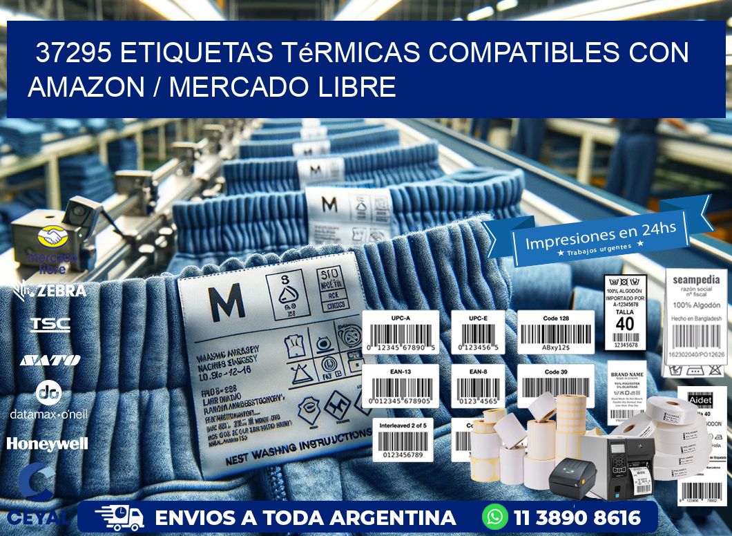 37295 etiquetas térmicas compatibles con Amazon / Mercado Libre