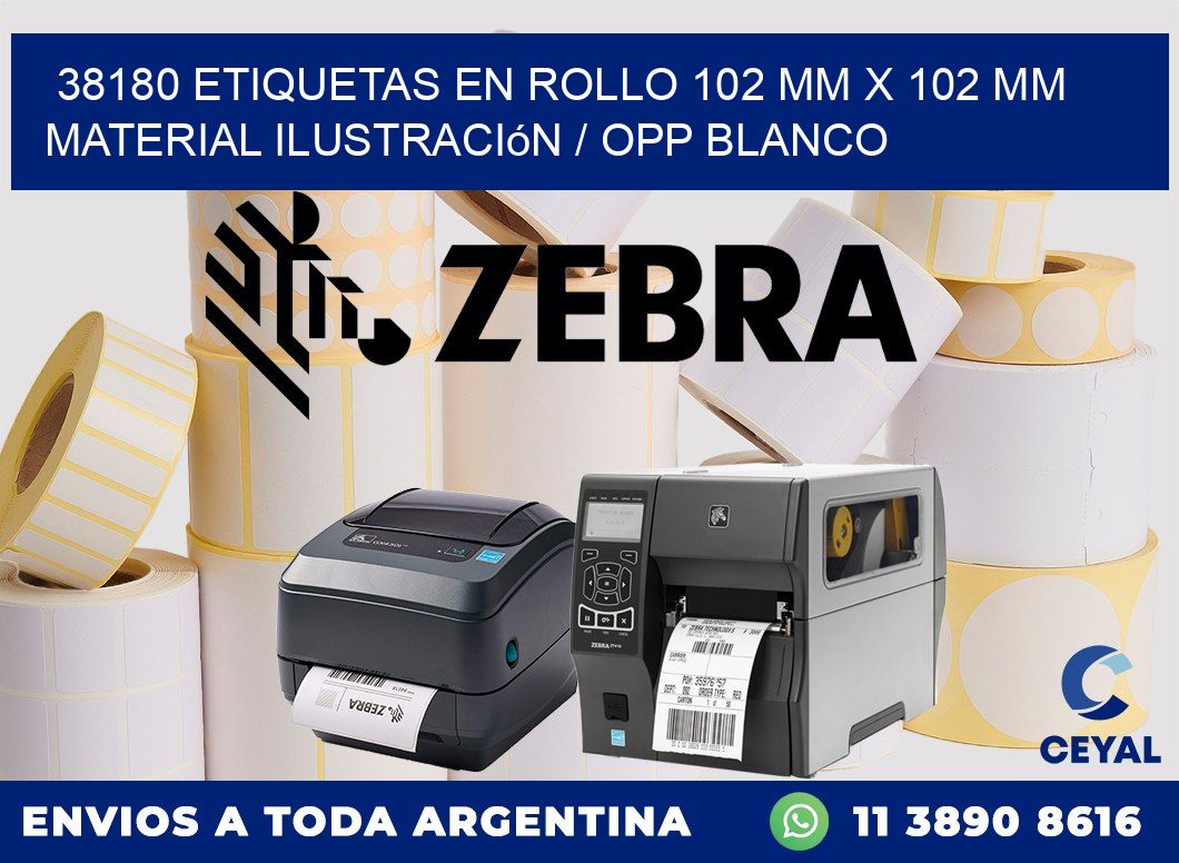38180 Etiquetas en rollo 102 mm x 102 mm material Ilustración / OPP Blanco