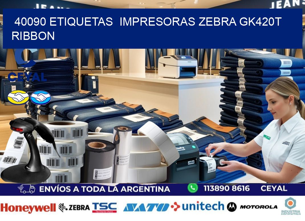 40090 Etiquetas  impresoras zebra gk420t ribbon