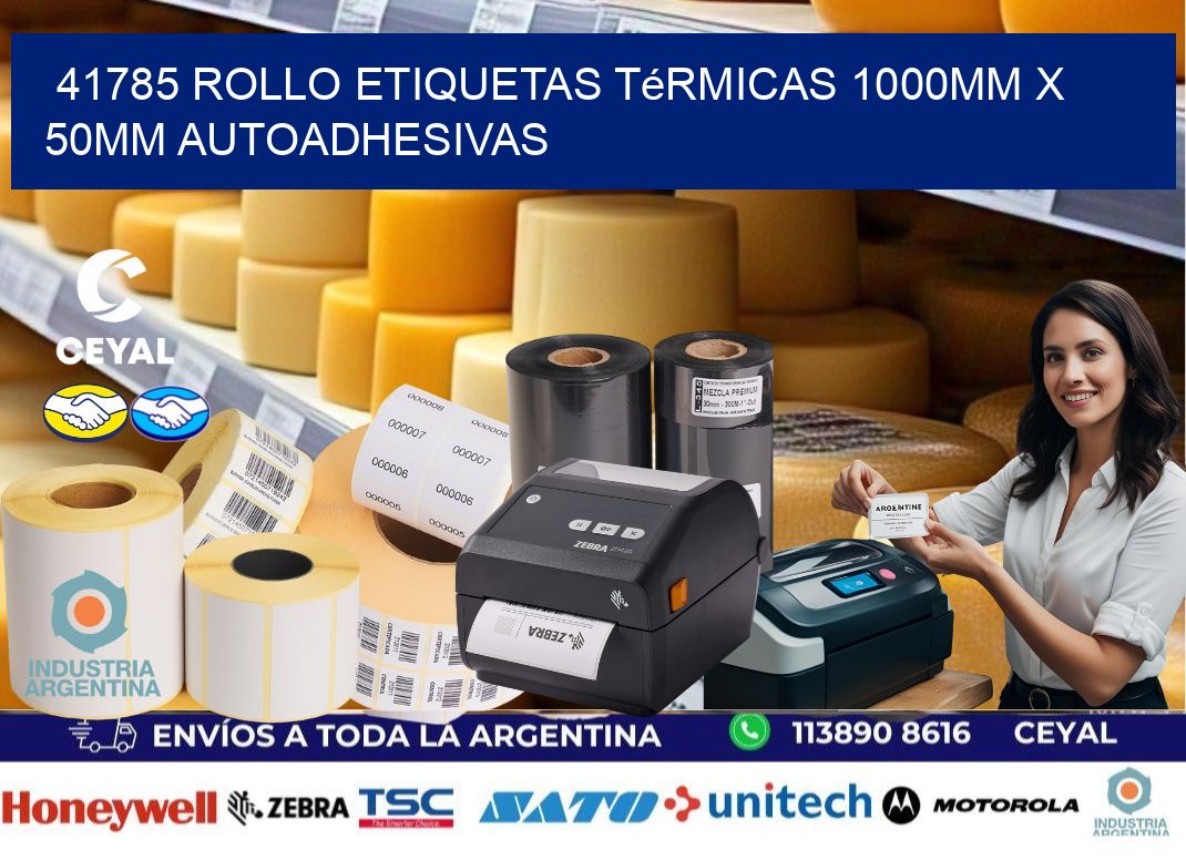 41785 Rollo Etiquetas Térmicas 1000mm X 50mm Autoadhesivas