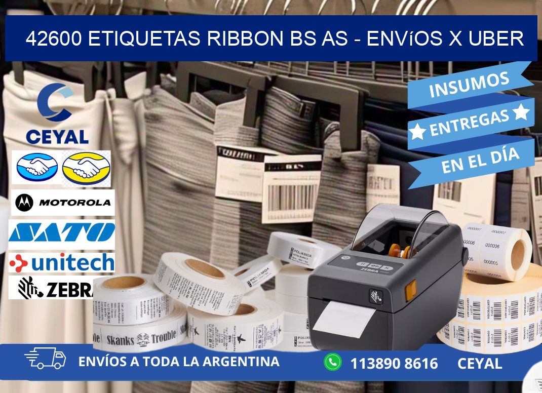42600 etiquetas ribbon bs as - envíos x uber