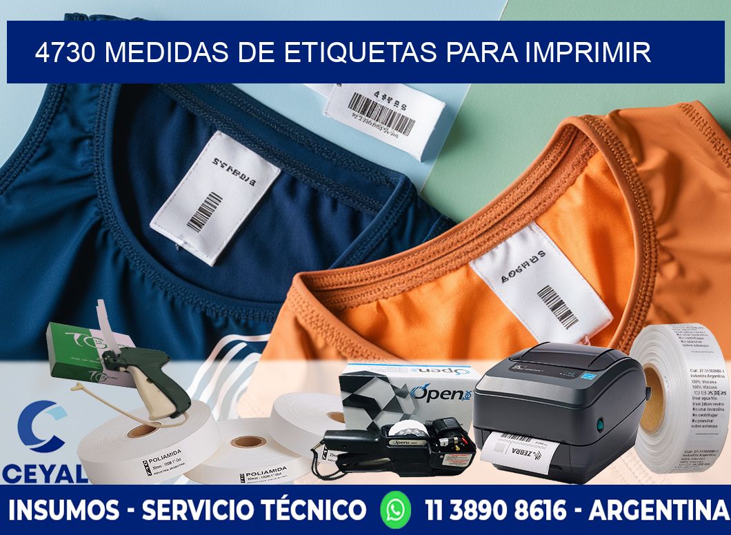 4730 Medidas de etiquetas para imprimir