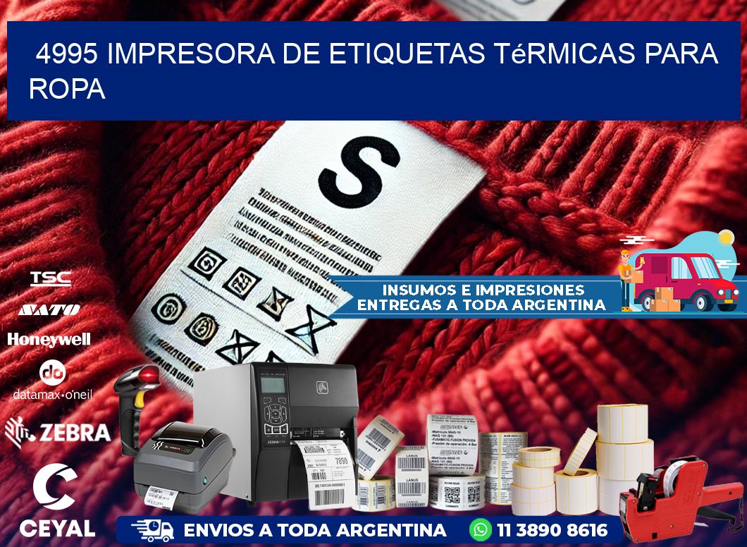 4995 impresora de etiquetas térmicas para ropa