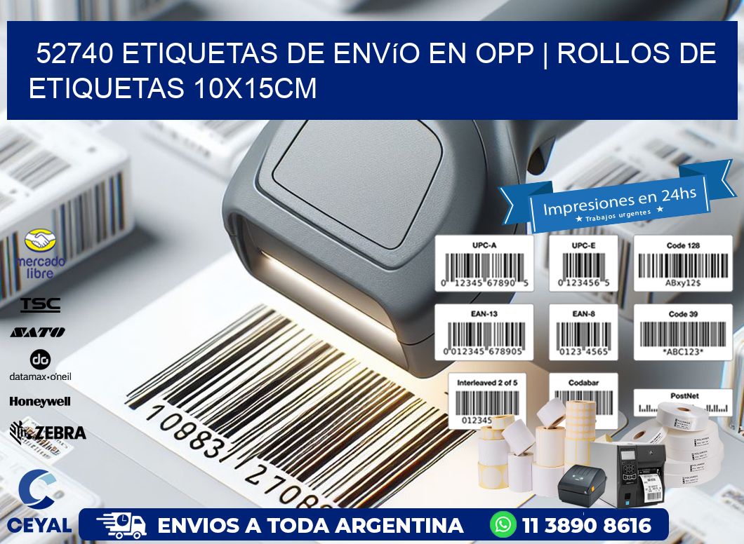 52740 Etiquetas de envío en opp | Rollos De Etiquetas 10x15CM