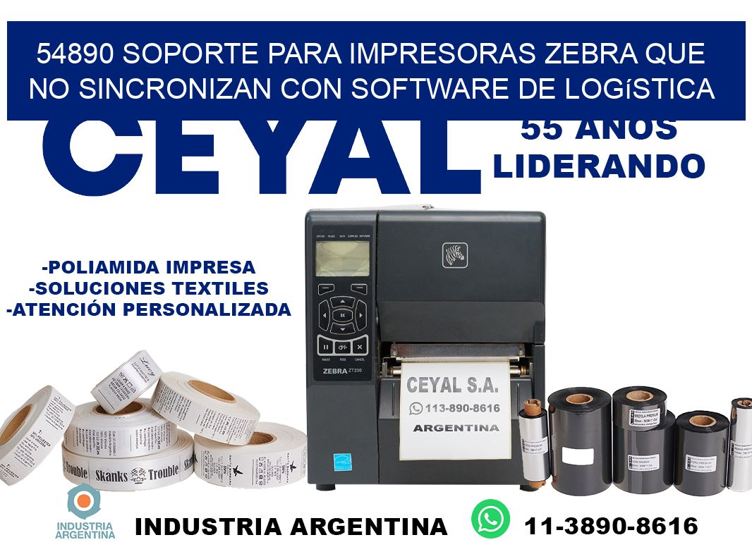 54890 soporte para impresoras zebra que no sincronizan con software de logística