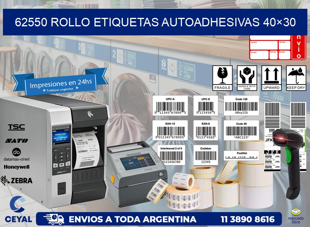 62550 Rollo Etiquetas autoadhesivas 40×30
