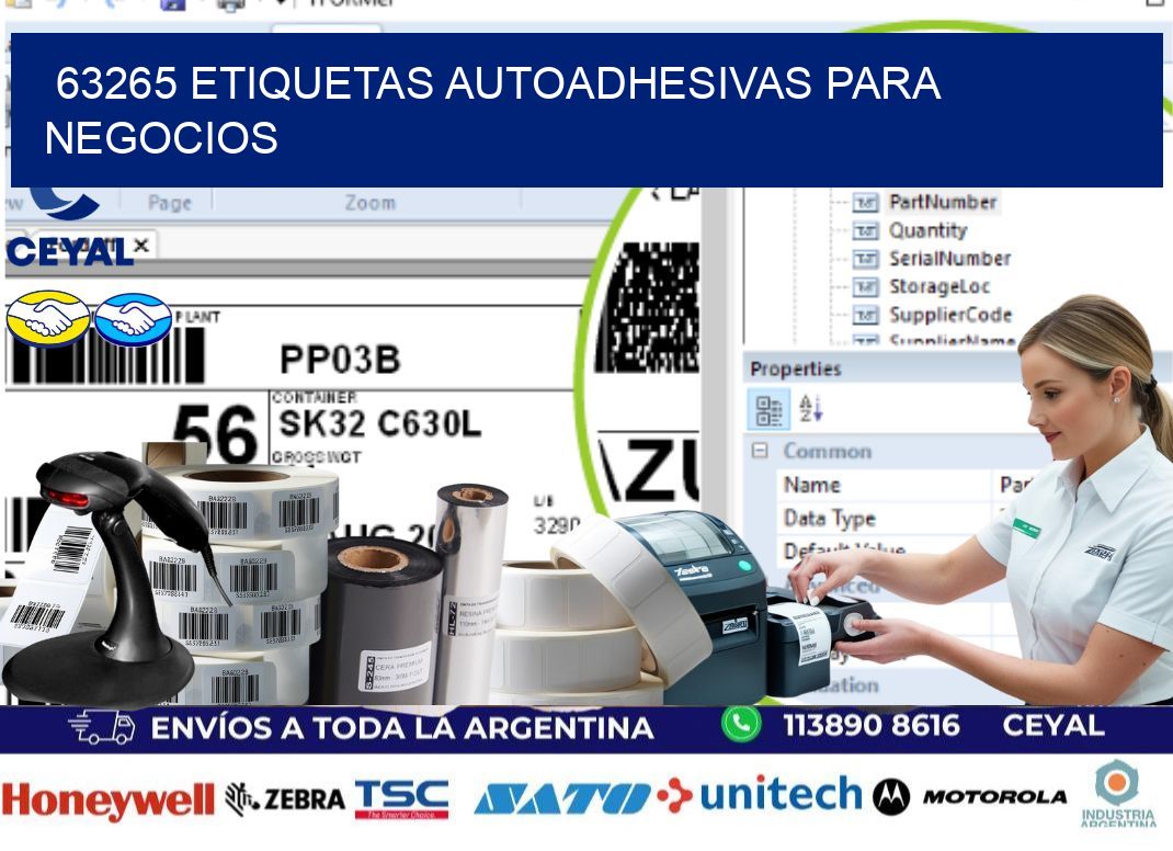 63265 etiquetas autoadhesivas para negocios